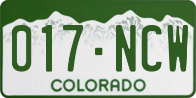 CO license plate 017NCW