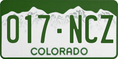 CO license plate 017NCZ