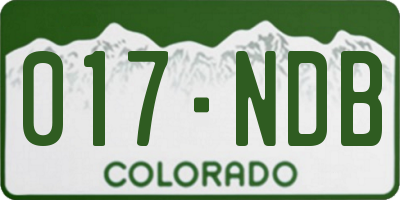CO license plate 017NDB