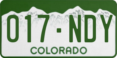 CO license plate 017NDY