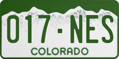CO license plate 017NES