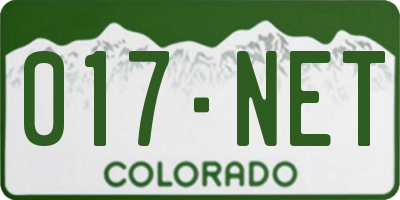 CO license plate 017NET