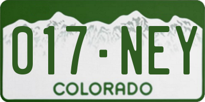CO license plate 017NEY