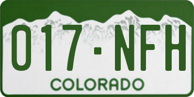 CO license plate 017NFH