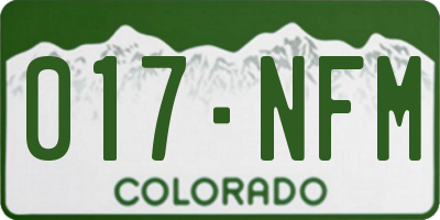 CO license plate 017NFM