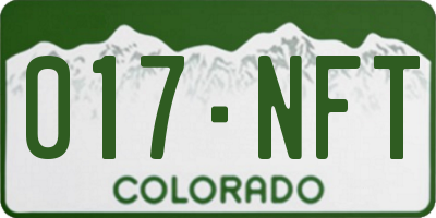 CO license plate 017NFT