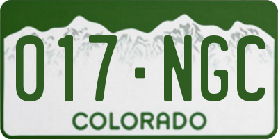 CO license plate 017NGC