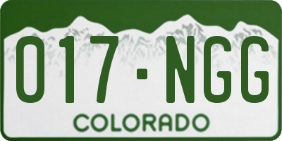 CO license plate 017NGG