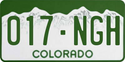 CO license plate 017NGH