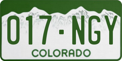 CO license plate 017NGY