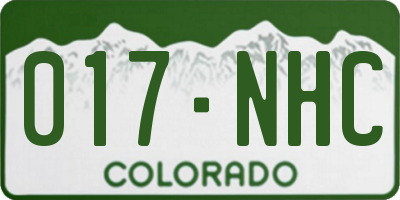 CO license plate 017NHC