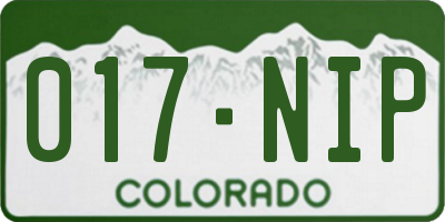 CO license plate 017NIP