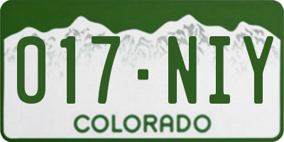 CO license plate 017NIY