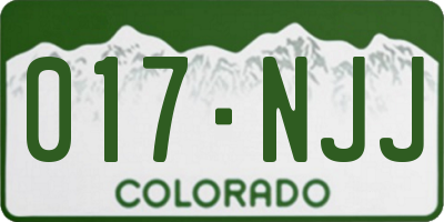 CO license plate 017NJJ