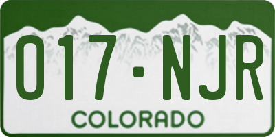 CO license plate 017NJR