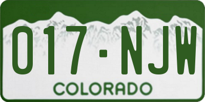 CO license plate 017NJW