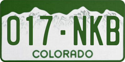 CO license plate 017NKB