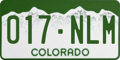 CO license plate 017NLM