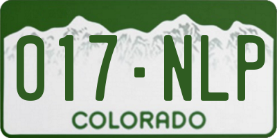 CO license plate 017NLP