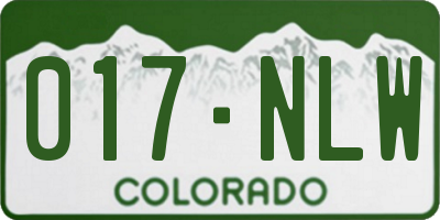 CO license plate 017NLW