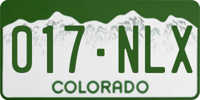 CO license plate 017NLX