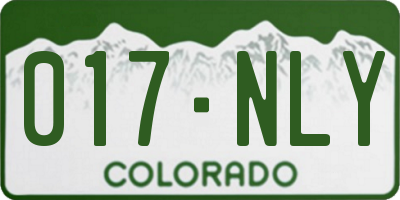 CO license plate 017NLY