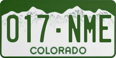 CO license plate 017NME