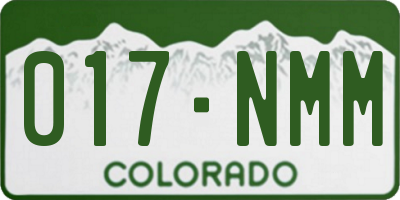 CO license plate 017NMM