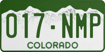 CO license plate 017NMP