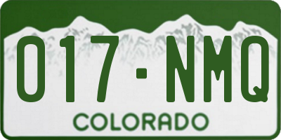 CO license plate 017NMQ