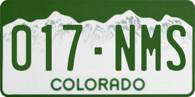CO license plate 017NMS