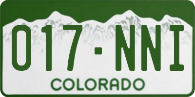 CO license plate 017NNI