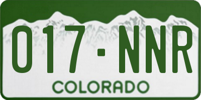 CO license plate 017NNR