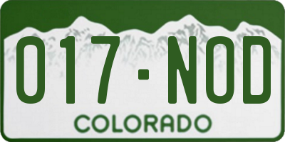 CO license plate 017NOD