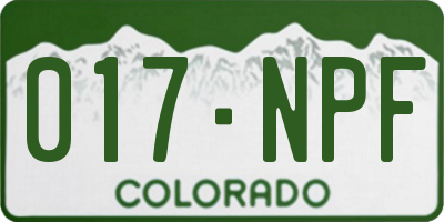 CO license plate 017NPF