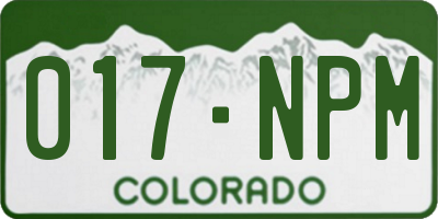 CO license plate 017NPM