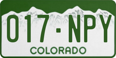 CO license plate 017NPY