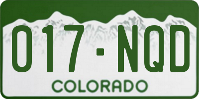 CO license plate 017NQD