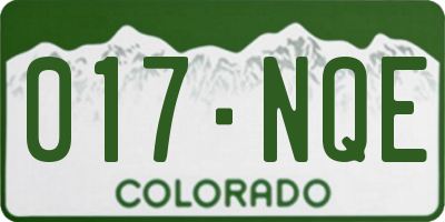 CO license plate 017NQE