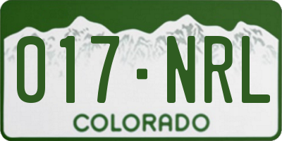 CO license plate 017NRL