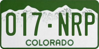 CO license plate 017NRP
