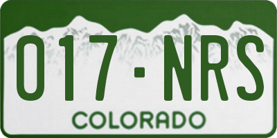 CO license plate 017NRS