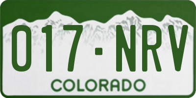 CO license plate 017NRV