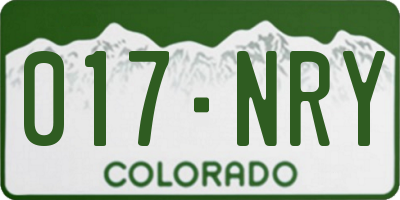 CO license plate 017NRY