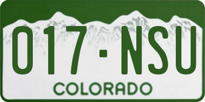 CO license plate 017NSU