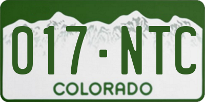CO license plate 017NTC