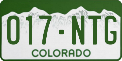 CO license plate 017NTG