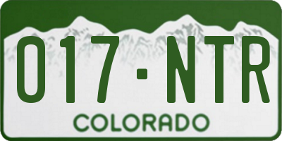 CO license plate 017NTR
