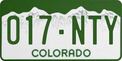 CO license plate 017NTY
