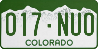CO license plate 017NUO